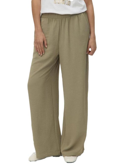 Calças Fluidas Castanhas Vero Moda Alva para Mulher - Kiabi Calças Fluidas Castanhas Vero Moda Alva para Mulher - Kiabi