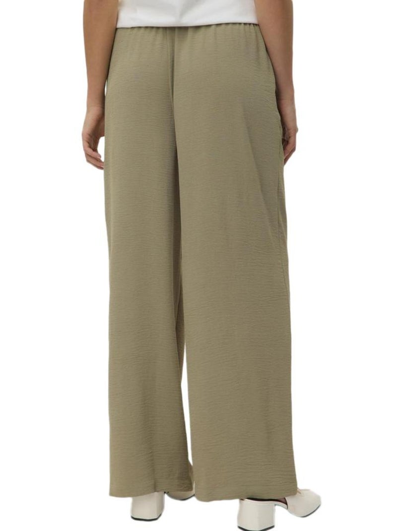 Calças Fluidas Castanhas Vero Moda Alva para Mulher Castanho-capuccino - Kiabi