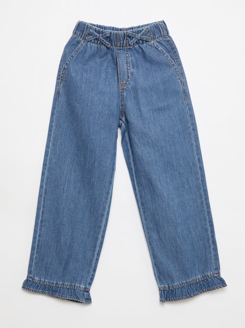 Calças fluidas com efeito ganga - Kiabi