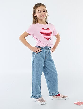 Calças fluidas com efeito ganga