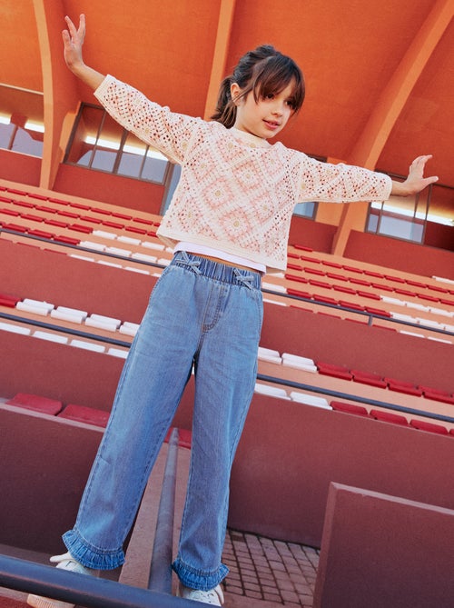 Calças fluidas com efeito ganga - Kiabi