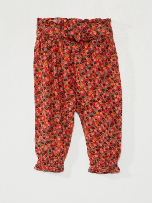 Calças fluidas com estampado - Kiabi
