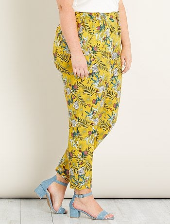 Calças fluidas em viscose - Kiabi