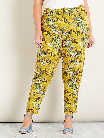 Calças fluidas em viscose - Kiabi