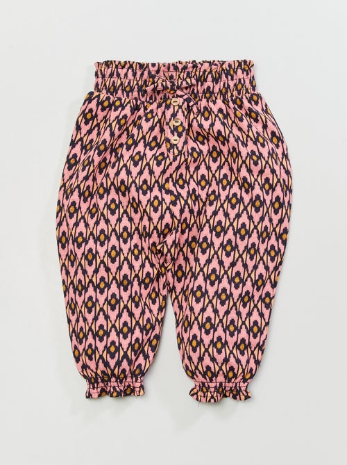 Calças fluidas estampadas - Kiabi
