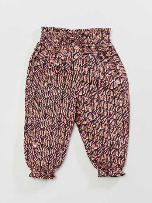 Calças fluidas estampadas - Kiabi