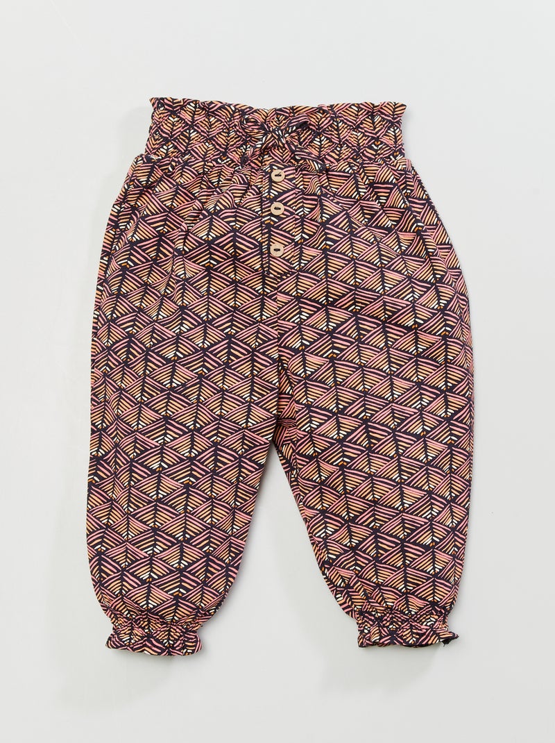 Calças fluidas estampadas AZUL - Kiabi