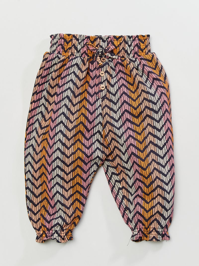 Calças fluidas estampadas AZUL - Kiabi
