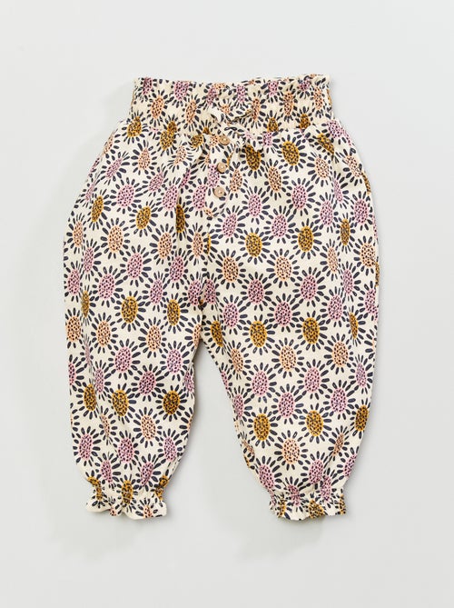 Calças fluidas estampadas - Kiabi