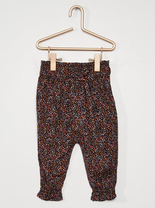 Calças fluidas estampadas - Kiabi