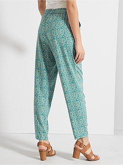 Calças fluidas estampadas - Kiabi