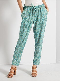 Calças fluidas estampadas - Kiabi