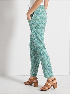 Calças fluidas estampadas - Kiabi