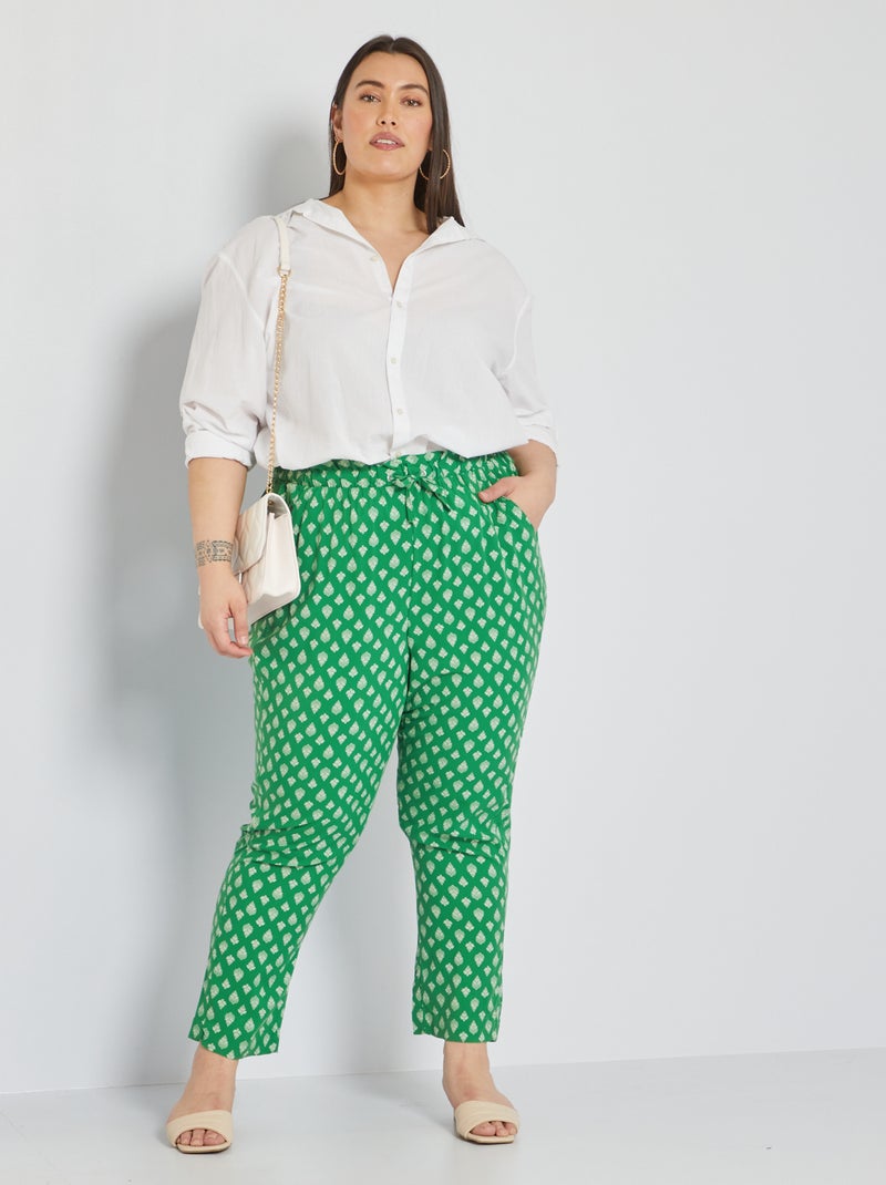Calças fluidas estampadas VERDE - Kiabi
