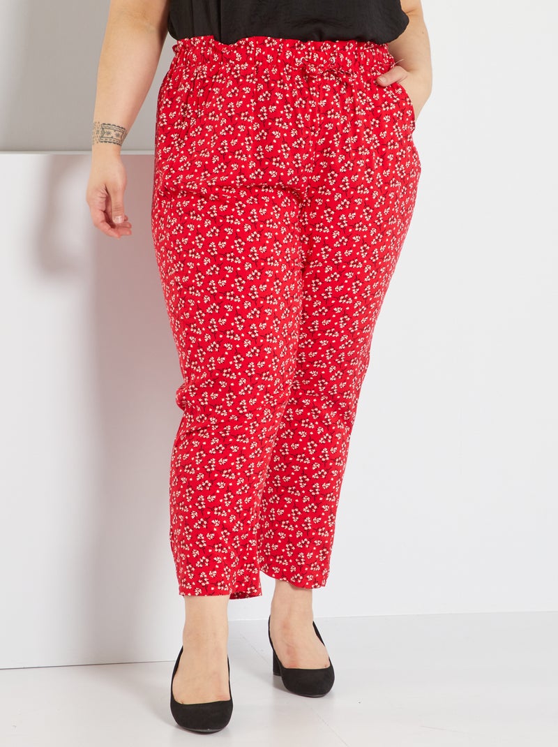 Calças fluidas estampadas VERMELHO - Kiabi