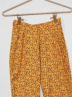 Calças fluidas floridas - Kiabi