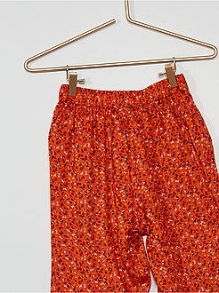 Calças fluidas floridas - Kiabi