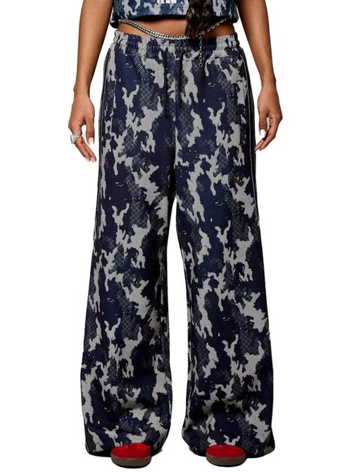 Calças Fluidas Kaporal Viral para Mulher Azul/Cinzento - Kiabi Calças Fluidas Kaporal Viral para Mulher Azul/Cinzento - Kiabi