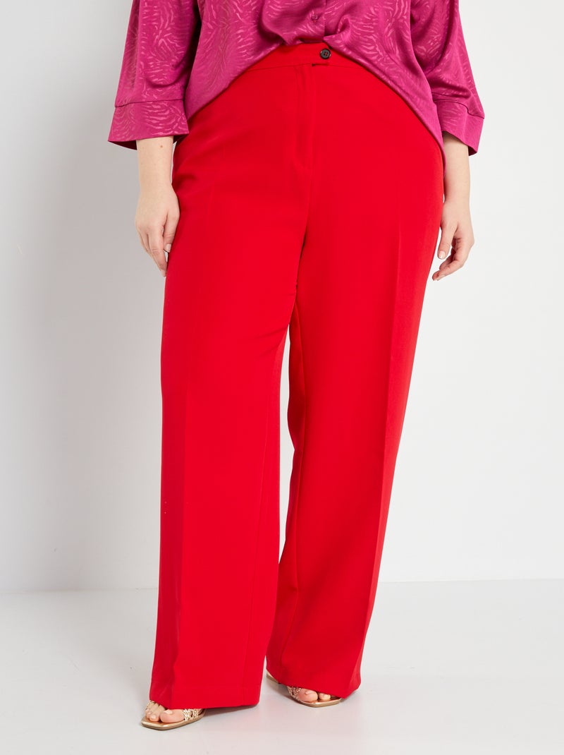 Calças fluidas lisas VERMELHO - Kiabi