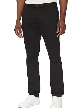 Calças fluidas pretas masculinas tommy hilfiger austin