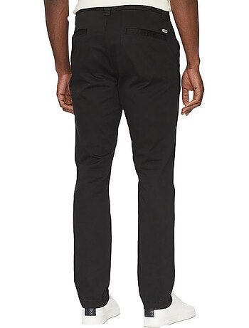 Calças fluidas pretas masculinas tommy hilfiger austin