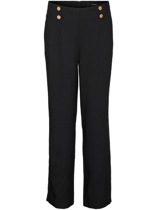 Calças Fluidas Pretas Vero Moda Celina para Mulher - Kiabi Calças Fluidas Pretas Vero Moda Celina para Mulher - Kiabi