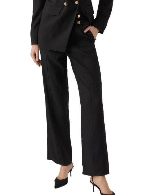Calças Fluidas Pretas Vero Moda Celina para Mulher - Kiabi Calças Fluidas Pretas Vero Moda Celina para Mulher - Kiabi