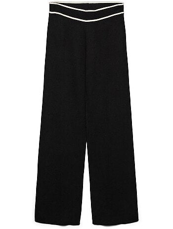 Calças Fluidas Pretas Vero Moda Contrast para Mulher