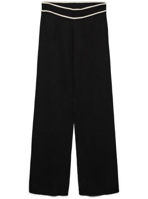 Calças Fluidas Pretas Vero Moda Contrast para Mulher - Kiabi Calças Fluidas Pretas Vero Moda Contrast para Mulher - Kiabi