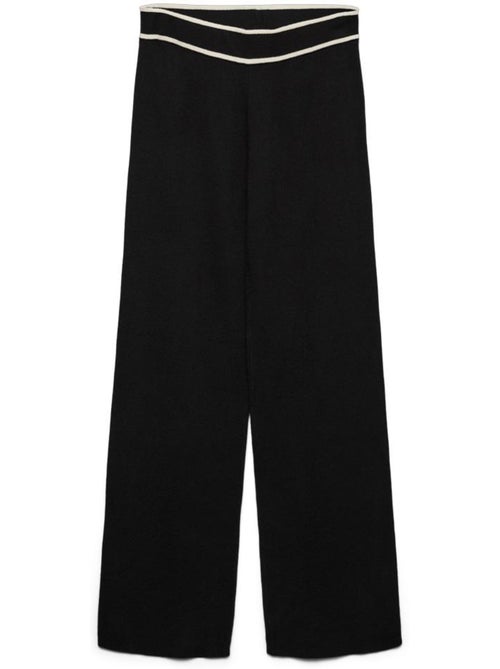 Calças Fluidas Pretas Vero Moda Contrast para Mulher - Kiabi Calças Fluidas Pretas Vero Moda Contrast para Mulher - Kiabi
