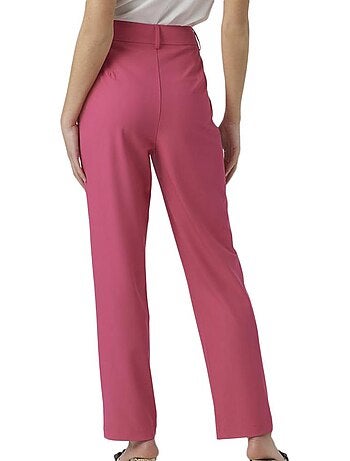 Calças fluidas rosa para mulher vero moda elda