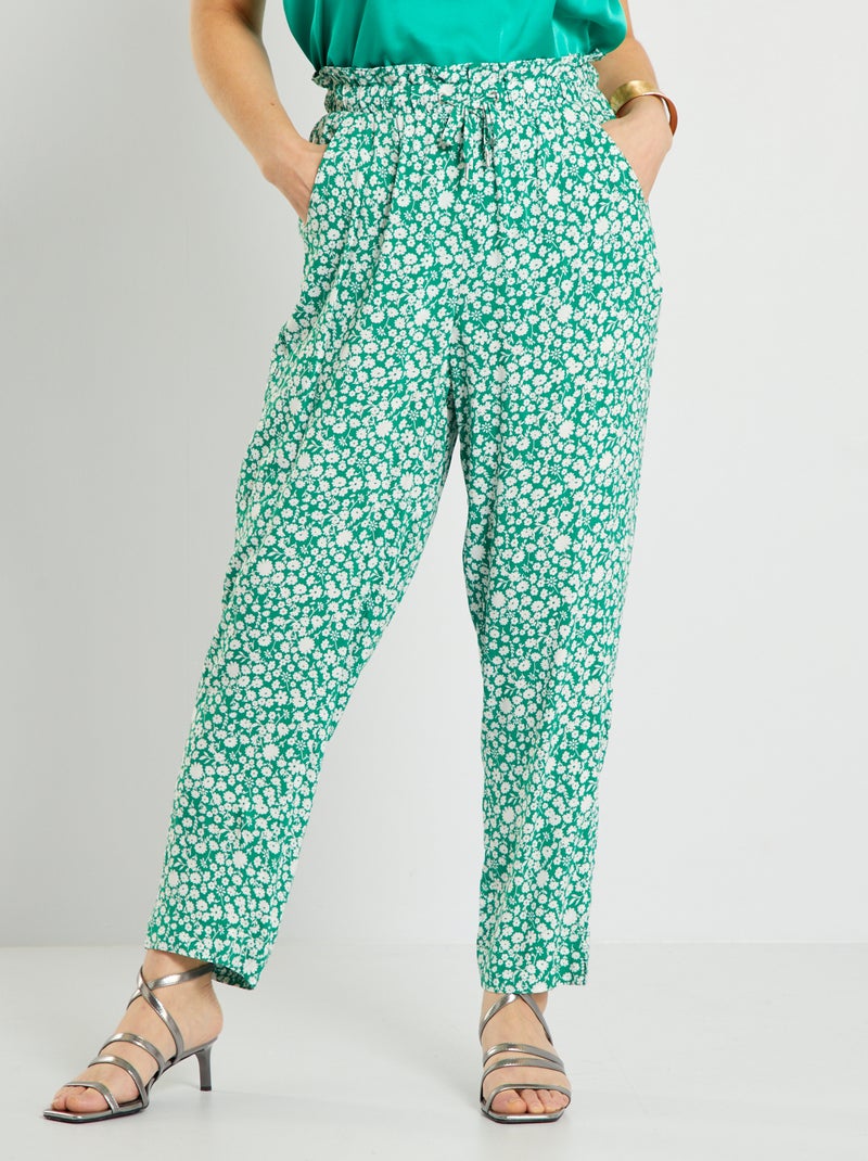 Calças fluidas tipo jogging VERDE - Kiabi