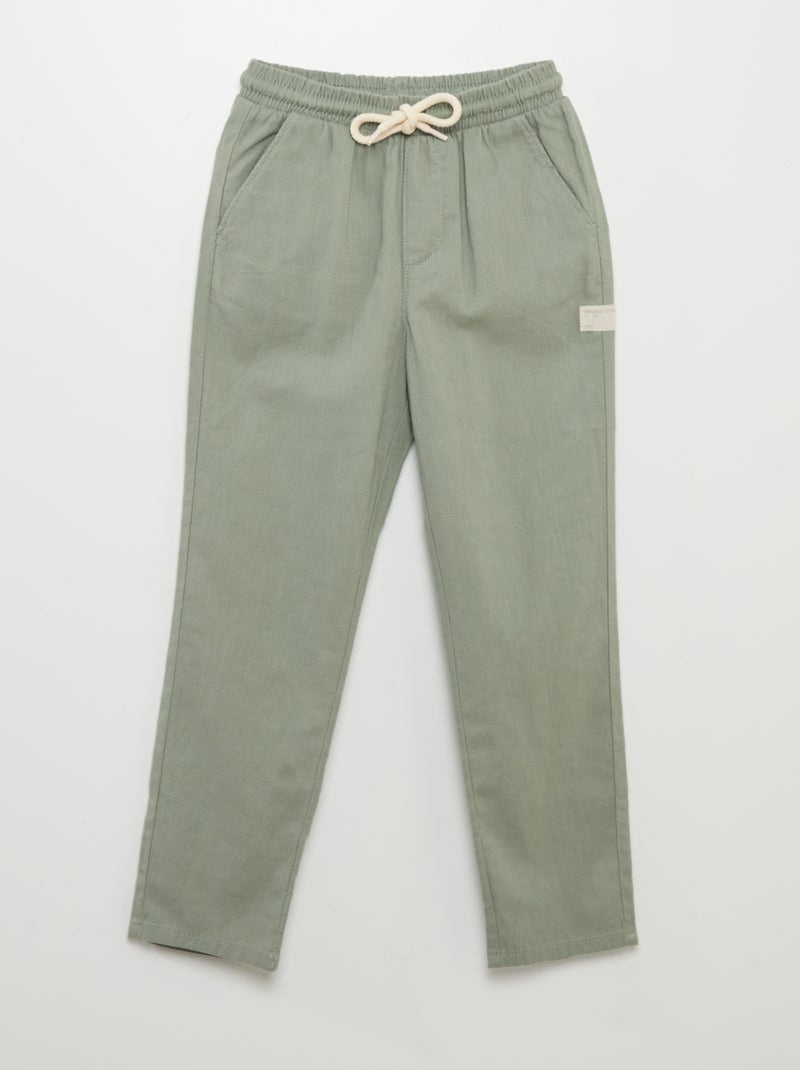 Calças fluidas VERDE - Kiabi