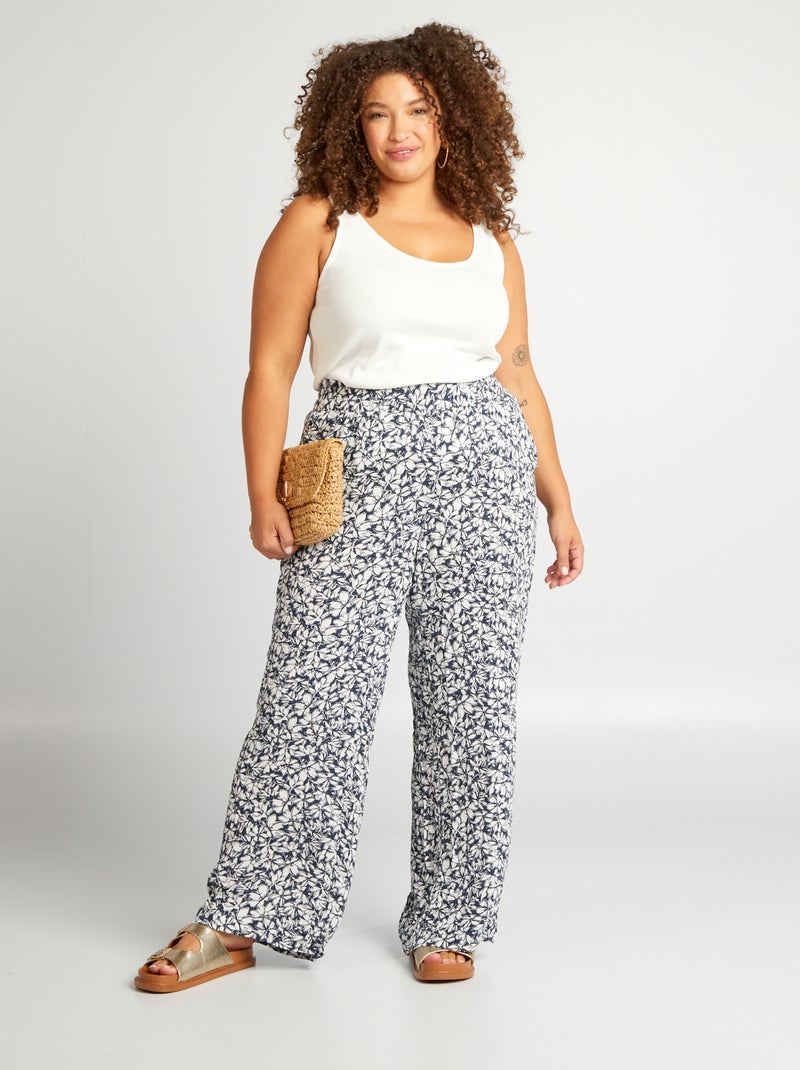 Calças fluidas 'Vero moda curve' AZUL - Kiabi