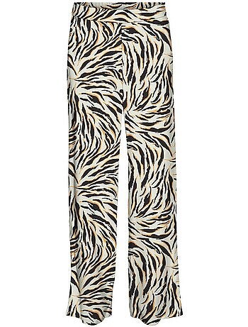 Calças fluidas com padrão animal vero moda easy joy para mulher
