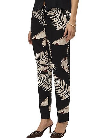 Calças Fluidas Vero Moda Joy para Mulher - Preto/Bege