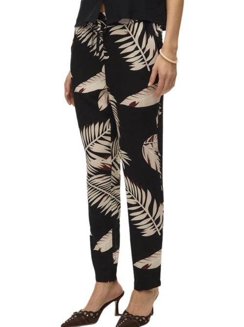 Calças Fluidas Vero Moda Joy para Mulher - Preto/Bege - Kiabi Calças Fluidas Vero Moda Joy para Mulher - Preto/Bege - Kiabi