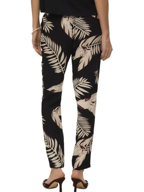 Calças Fluidas Vero Moda Joy para Mulher - Preto/Bege - Kiabi Calças Fluidas Vero Moda Joy para Mulher - Preto/Bege - Kiabi