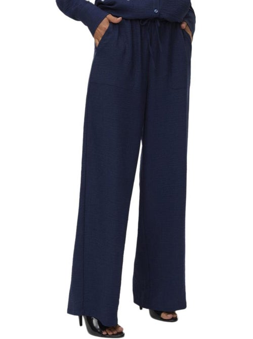 Calças Fluidas Vero Moda Melaney para Mulher Azul-Marinho - Kiabi Calças Fluidas Vero Moda Melaney para Mulher Azul-Marinho - Kiabi