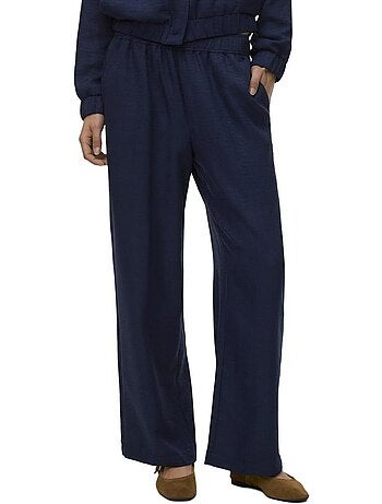 Calças Fluidas Vero Moda Melaneyss para Mulher - Azul Marinho