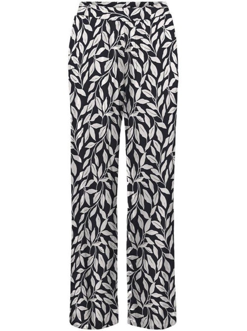 Calças Fluidas Vero Moda para Mulher - Bege/Preto - Kiabi Calças Fluidas Vero Moda para Mulher - Bege/Preto - Kiabi