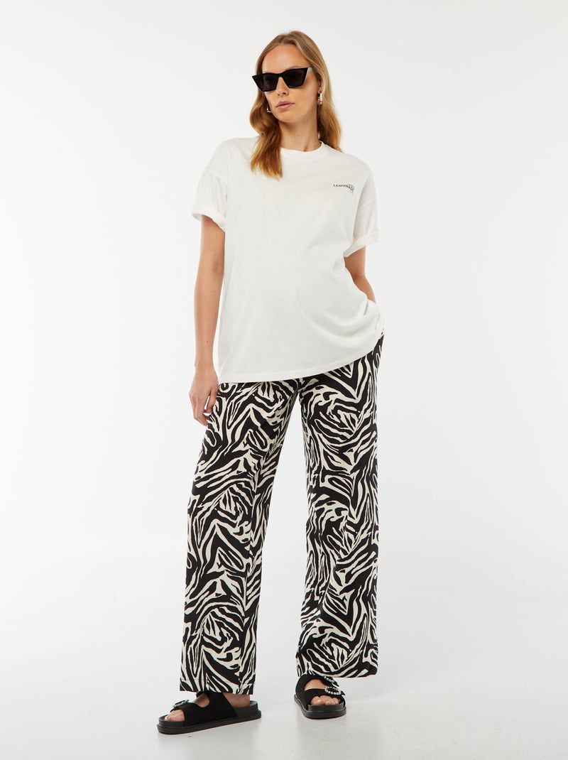 Calças fluidas zebra 'Only Maternity' PRETO - Kiabi