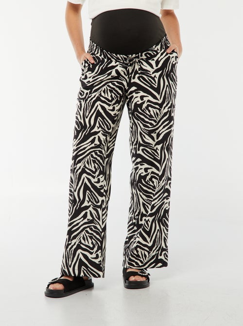 Calças fluidas zebra 'Only Maternity' - Kiabi