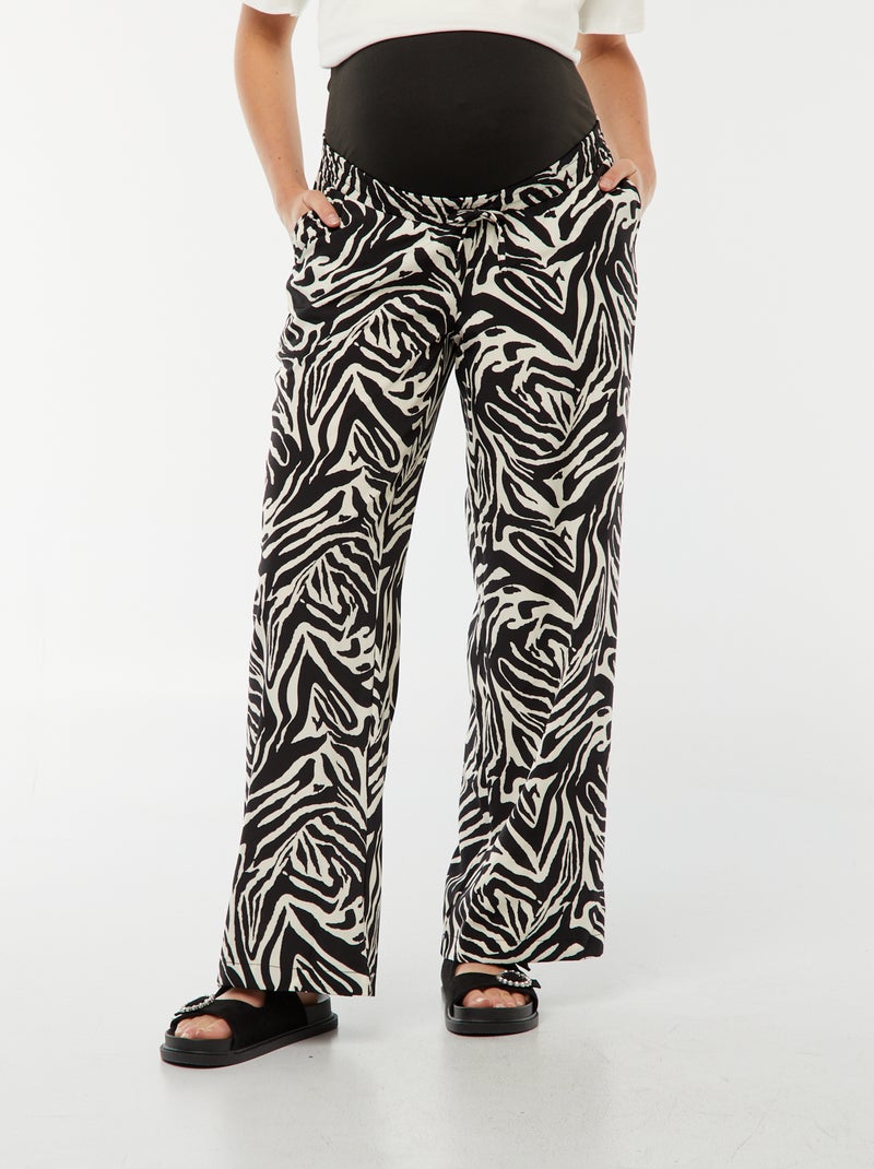 Calças fluidas zebra 'Only Maternity' PRETO - Kiabi