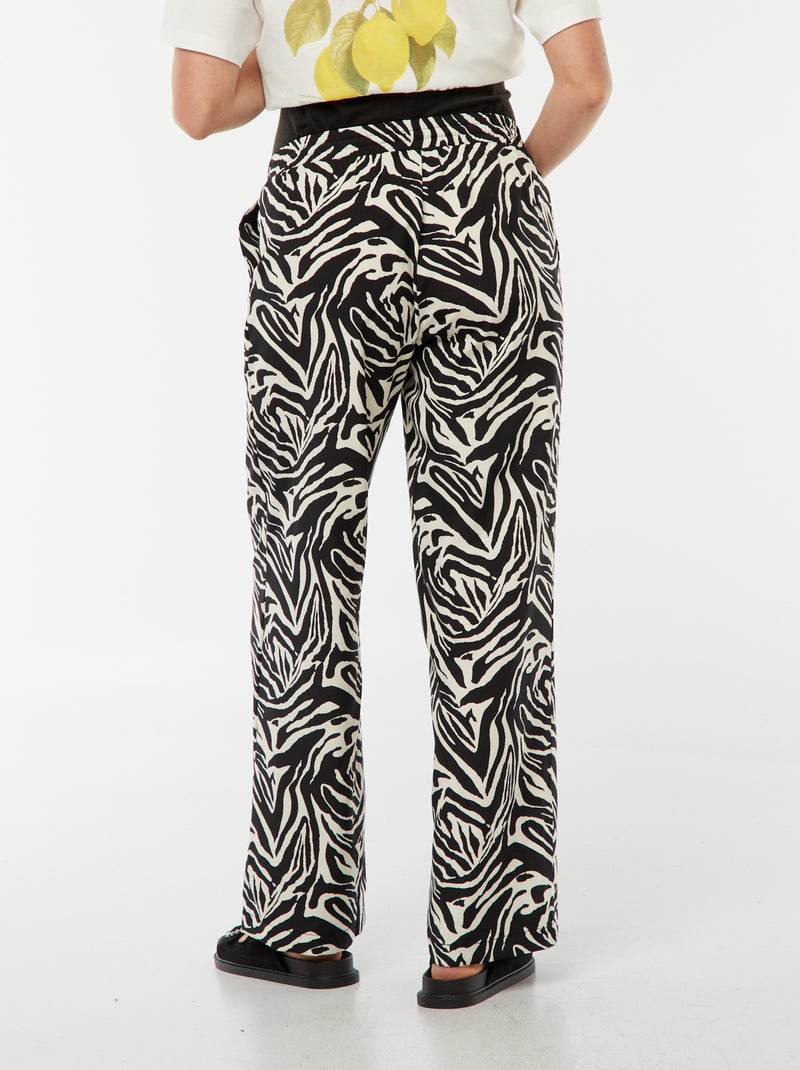 Calças fluidas zebra 'Only Maternity' PRETO - Kiabi
