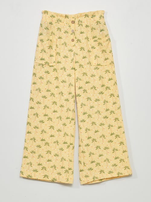 Calças gofradas estampadas - Kiabi