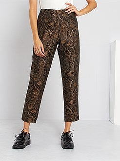 Calças jacquard com brilhantes - Kiabi