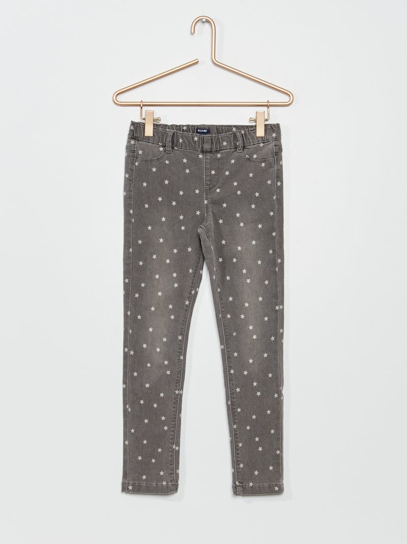 Calças jeggings de ganga CINZA - Kiabi