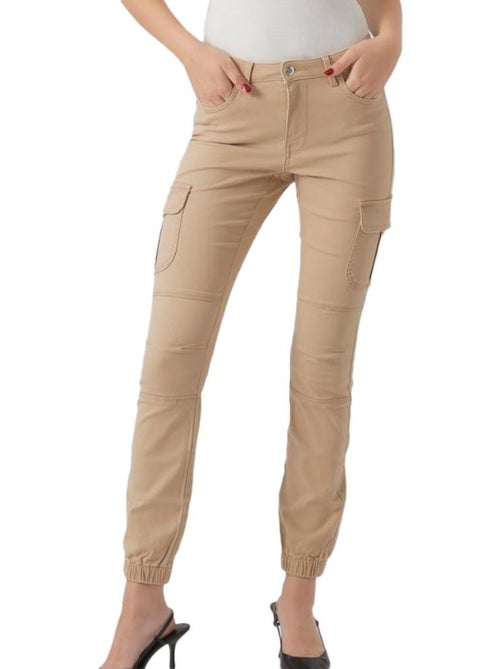 Calças Jogger Bege Vero Moda Mivy para Mulher - Kiabi Calças Jogger Bege Vero Moda Mivy para Mulher - Kiabi