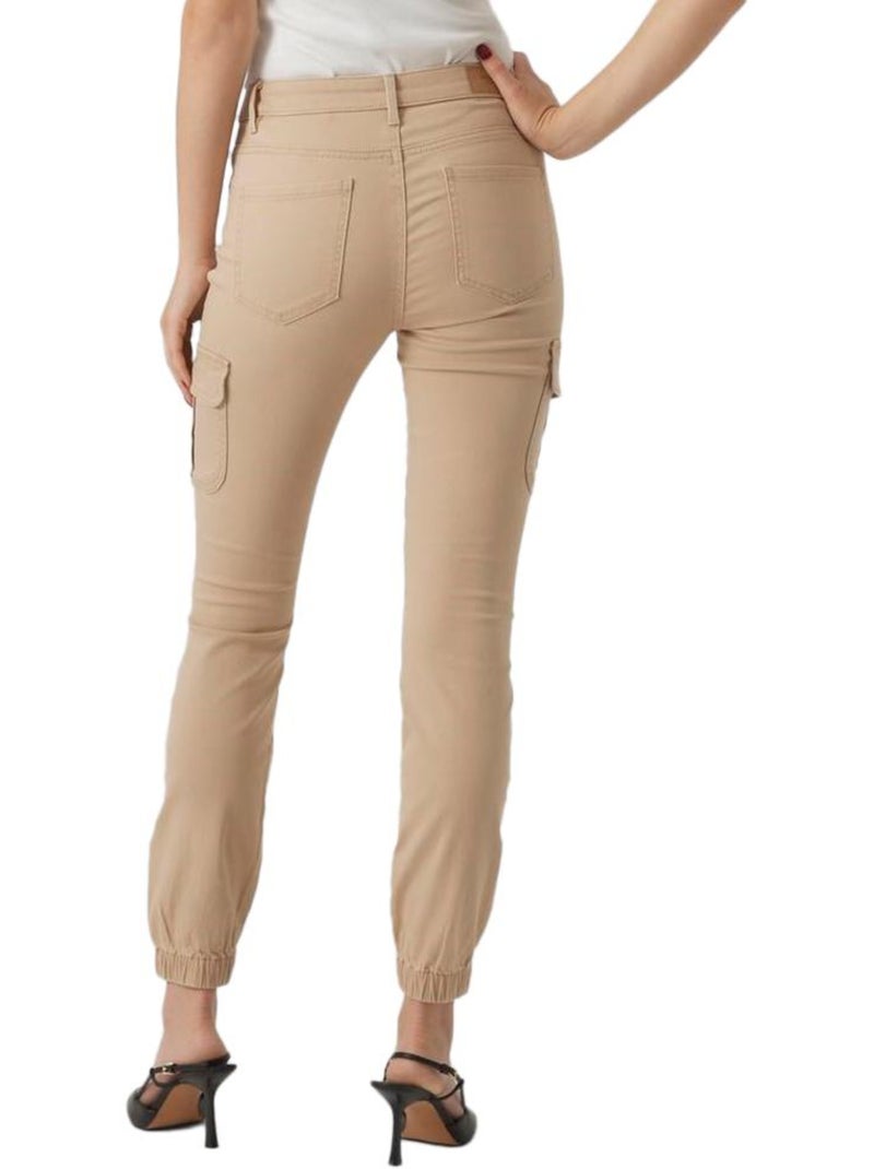Calças Jogger Bege Vero Moda Mivy para Mulher Bege - Kiabi